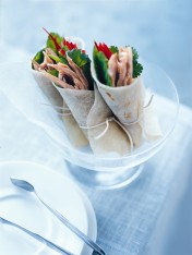 duck and snow pea pancakes