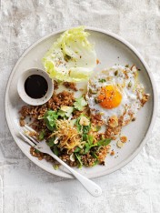 fried brown rice with lettuce cups