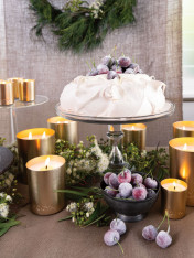 Frosted cherry pavlova