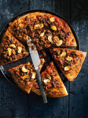 harissa and smoked paprika beef mince flatbread