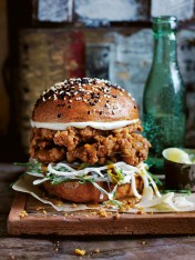 katsu curry fried rooster burger