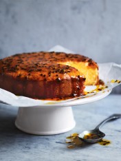 lemon cake with passionfruit syrup