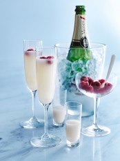 lychee and raspberry champagne