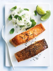 miso and orange-glazed salmon