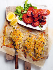 olive and parmesan-crusted chicken schnitzel