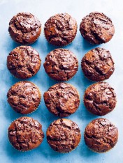 one-bowl chocolate and coconut muffins