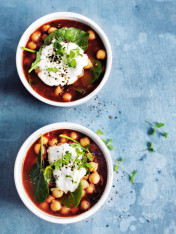 harissa, chickpea and kale soup
