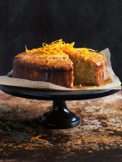 orange and chia seed syrup cake