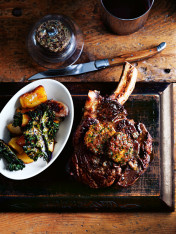 oven-roasted rib-eye steak with porcini and port butter