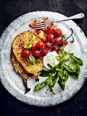 parmesan and quinoa eggplant schnitzels