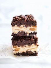 peanut butter and chocolate brownie ice-cream bars