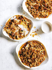 pear and coffee pecan baked oats
