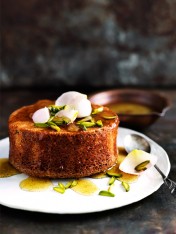 pistachio and rosewater syrup cakes