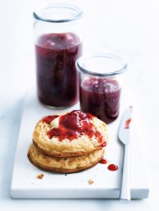 plum, raspberry and vanilla jam