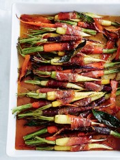 prosciutto-wrapped baby carrots