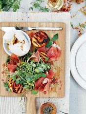 prosciutto and caramelised peach salad with buffalo mozzarella  Chilli And Lime Fish Cakes With Cucumber Salad prosciutto and caramelised peach salad with buffalo mozzarella