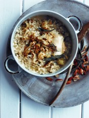 roasted cauliflower, sage and almond risotto