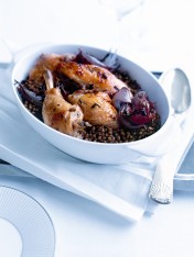roasted rosemary rooster with lentils  Teriyaki Tuna roasted rosemary chicken with lentils