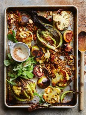 roasted cauliflower with barley and figs