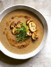 roasted mushroom and brown butter soup