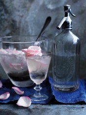 rose petal and prosecco punch
