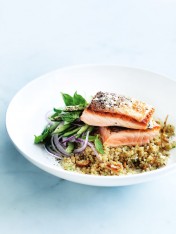 salmon with ginger quinoa