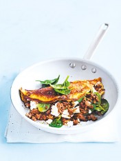 soufflé omelette with harissa-spiced lamb