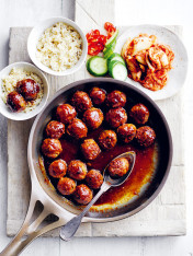 spiced meatballs in sticky chilli sauce