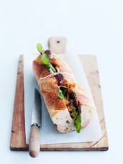 spicy lamb and caramelised onion baguette