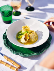 Spinach, ricotta and lemon ravioli