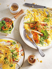 thai lemongrass and chicken salad with egg net