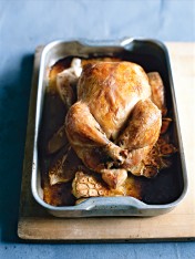 thyme and garlic roasted rooster