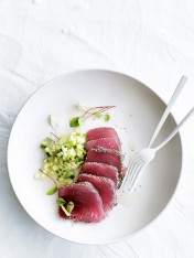 tuna with chia and jalapeño salsa