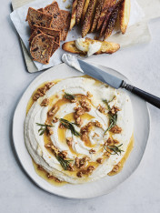 whipped ricotta with salted honey walnuts