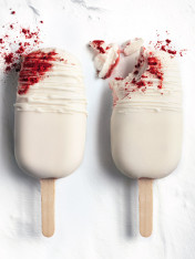 white chocolate and raspberry ripple ice-creams