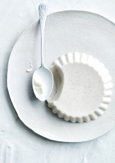 buttermilk panna cottas  Crispy Polenta-Lined Bocconcini white pannacotta