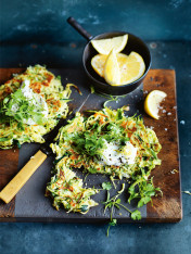 zucchini and brussels sprouts fritters