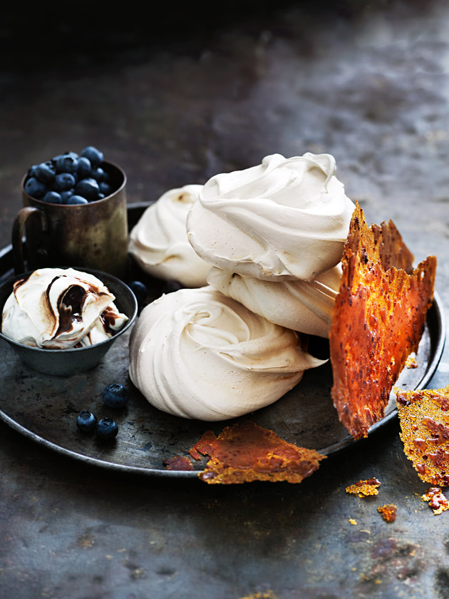 Brown Sugar Meringues With Chocolate Swirl Cream And Sugar Bark | Donna Hay