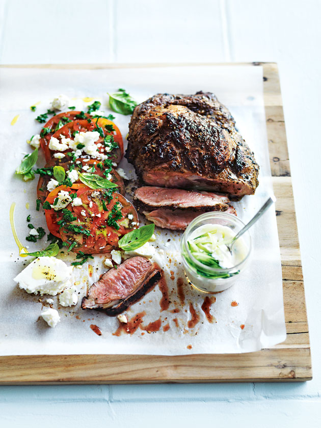 Char Grilled Lamb Shoulder With Tomato And Feta Salad | Donna Hay