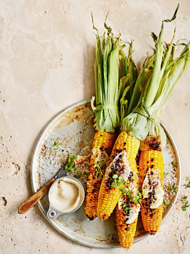 Char Grilled Corn With Mayonnaise Pecorino Cayenne And Mint