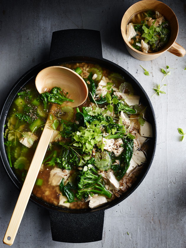 Chicken And Spelt Soup With Greens | Donna Hay