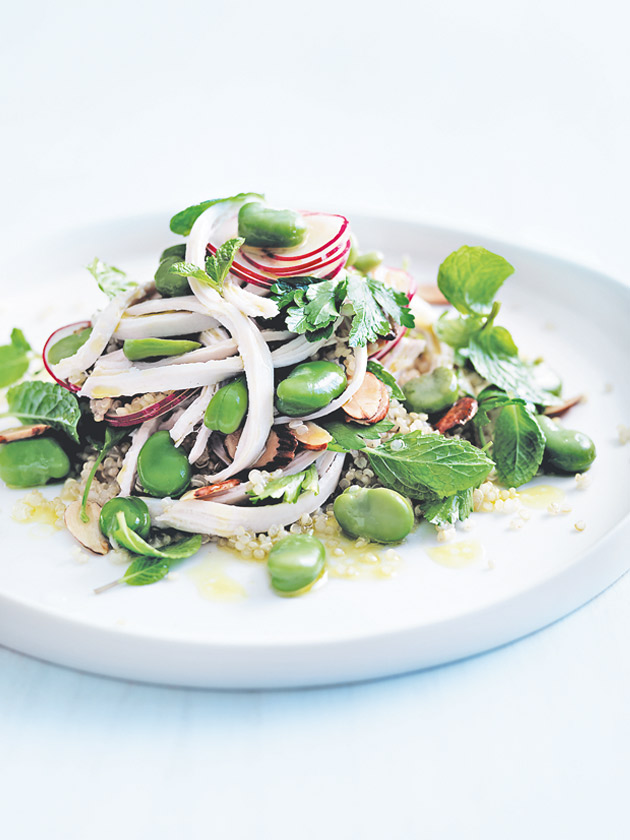 Chicken Broad Bean And Quinoa Salad | Donna Hay