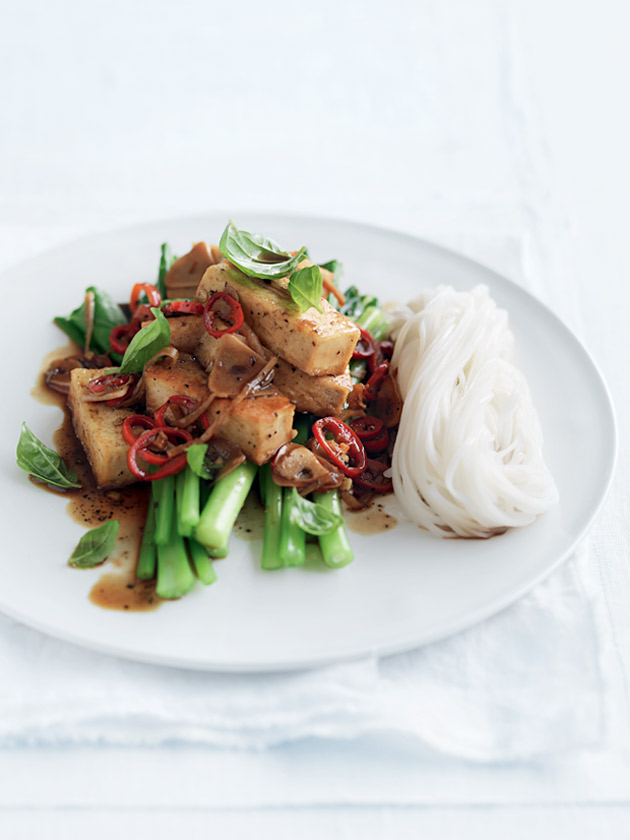 Chilli Pepper And Basil Tofu Stir Fry Donna Hay