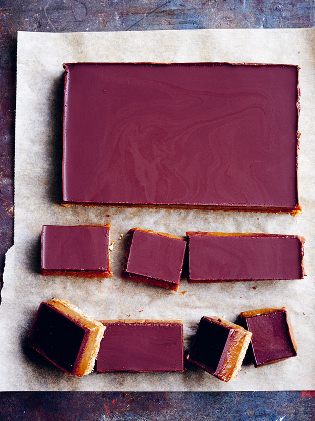 chocolate and miso caramel slice