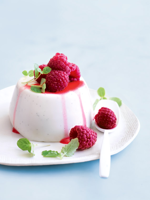 Coconut And Lime Panna Cotta With Raspberries | Donna Hay