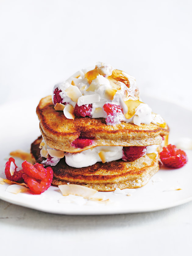 Coconut And Raspberry Rye Pancakes | Donna Hay