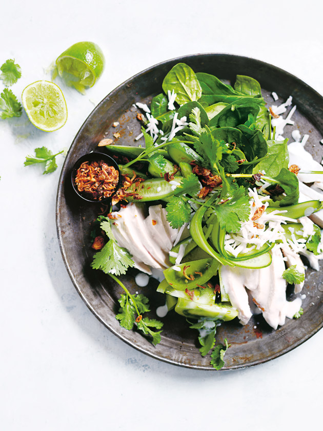 Coconut Lime And Coriander Poached Chicken Salad | Donna Hay