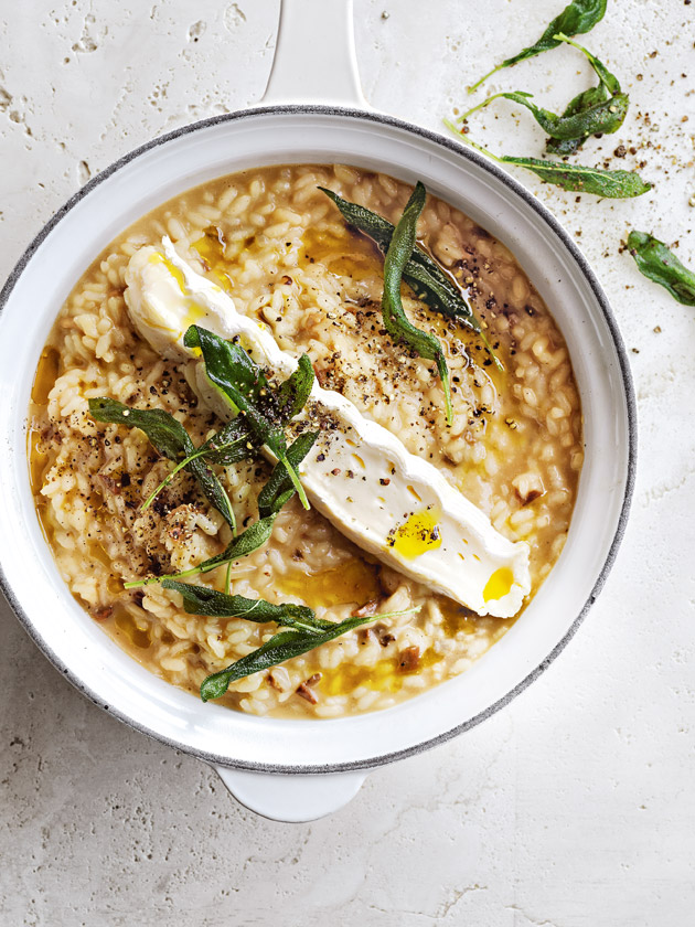 Porcini Risotto With Crispy Sage And Brie | Donna Hay