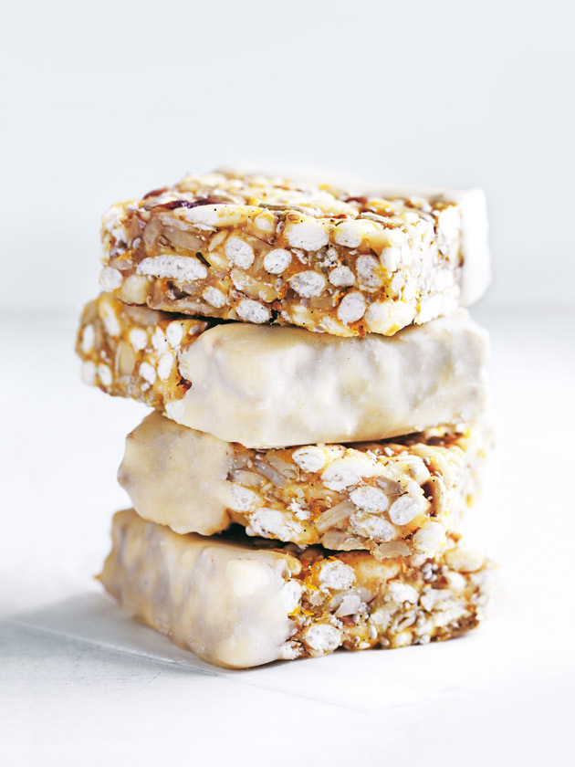 Puffed Brown Rice And Sunflower Seed Bars With Cashew Butter | Donna Hay