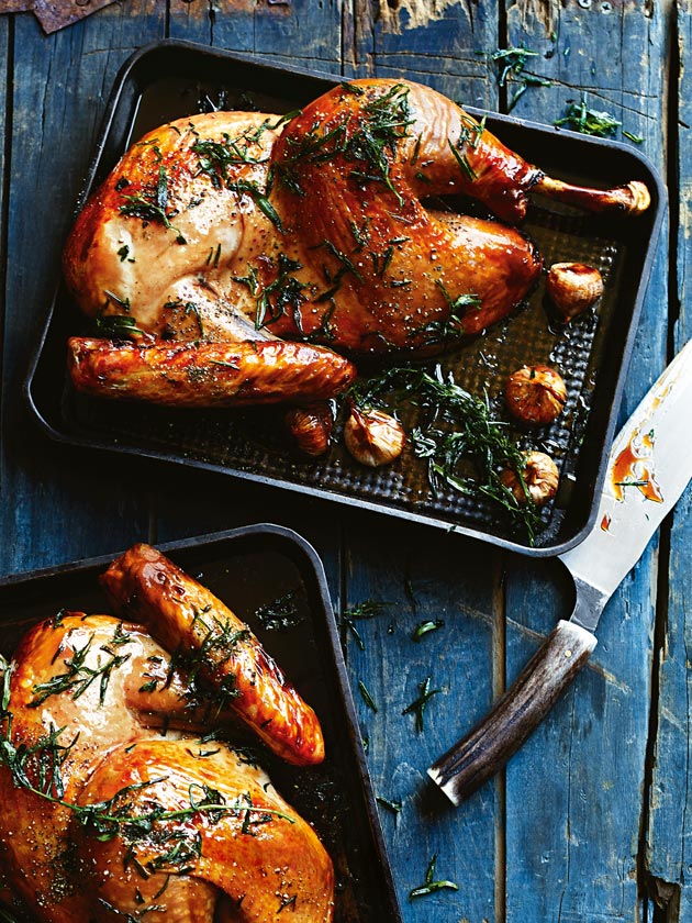 Redcurrant Glazed Roast Turkey With Crispy Tarragon Donna Hay